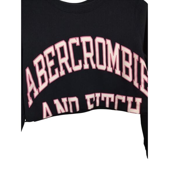 3419) Abercrombie & Fitch Navy  Crop Crewneck Sweater Size XL - Picture 4 of 6